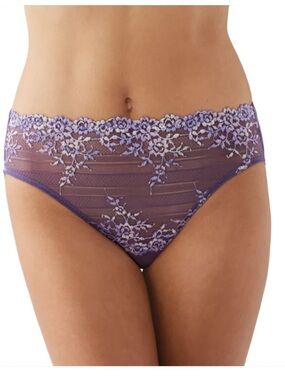 Wacoal Embrace Lace Hi Cut Panty Sz XL Grape